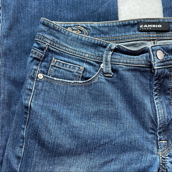 Cambio Jeans dark blue jeans with rhinestone pattern on back pockets size 27 - Picture 3 of 14